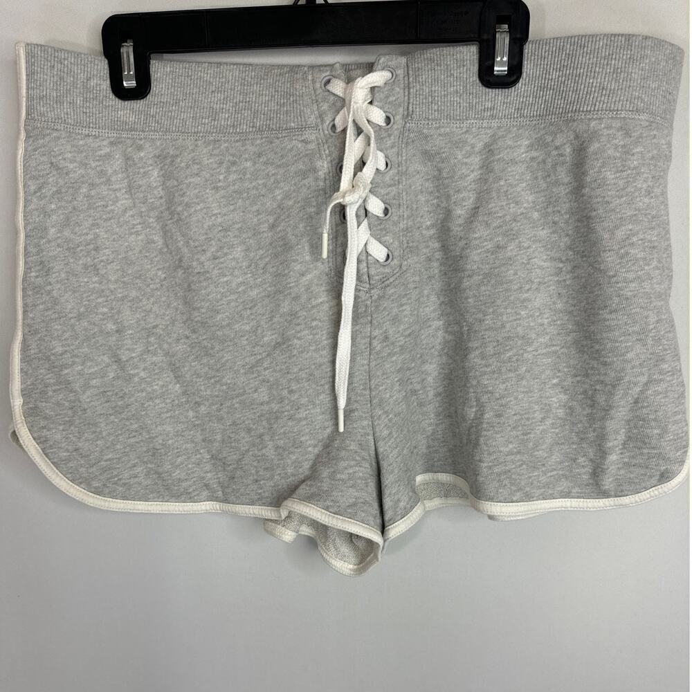 Offline By Aerie Lace Up‎ Sweat Shorts Grey XL NWT